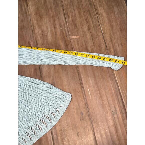 Milly New York Open Knit Sweater Women’s Small Mint Green Italian Yarn - Picture 5 of 7